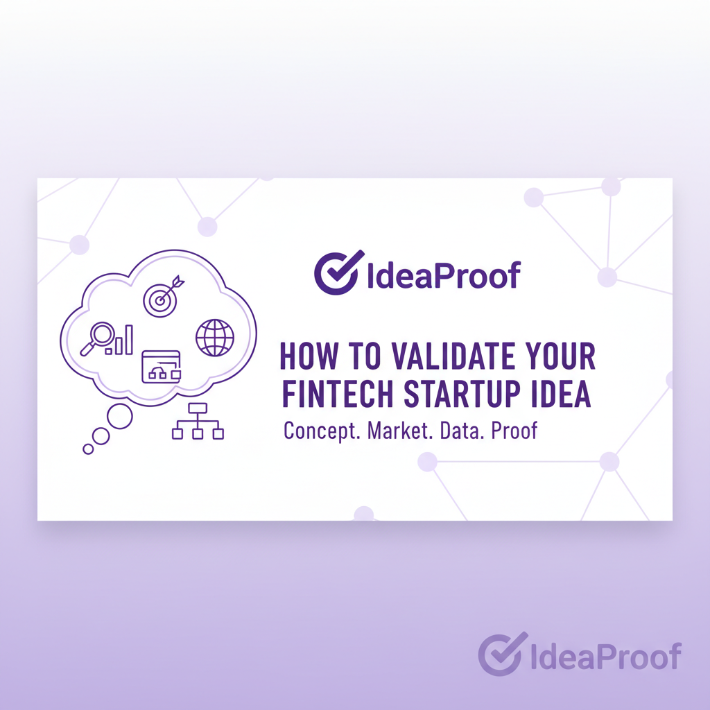 A conceptual image showing a lightbulb being analyzed by data points and charts, representing FinTech idea validation.