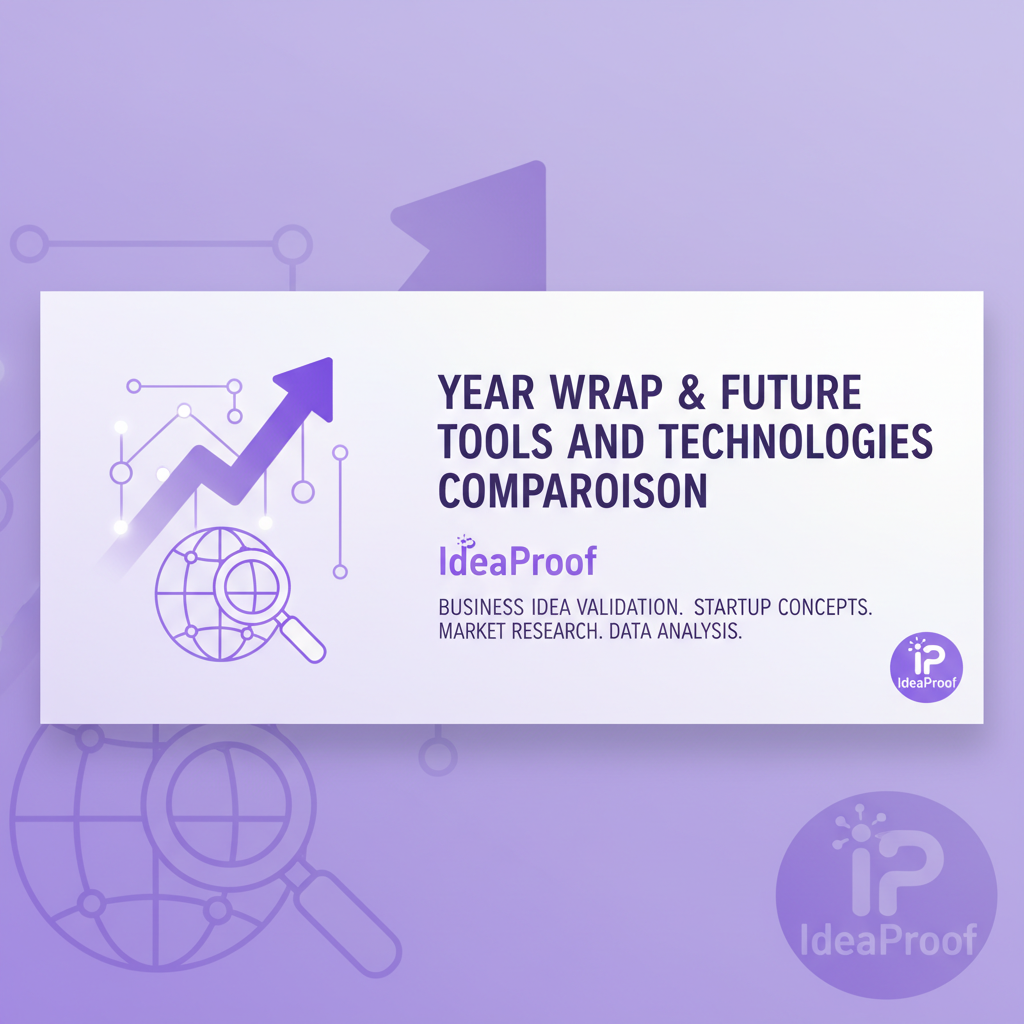 Year Wrap & Future Tools and Technologies Comparison - IdeaProof AI business validation platform showing business strategy analysis and insights for entrepreneurs and startups