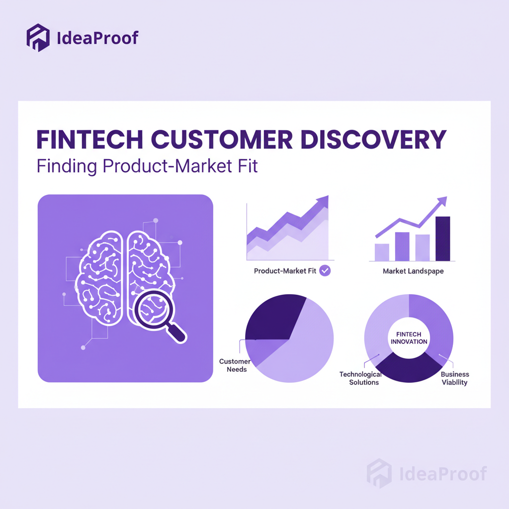 FinTech Customer Discovery: Finding Product-Market Fit - IdeaProof AI business validation platform showing business strategy analysis and insights for entrepreneurs and startups