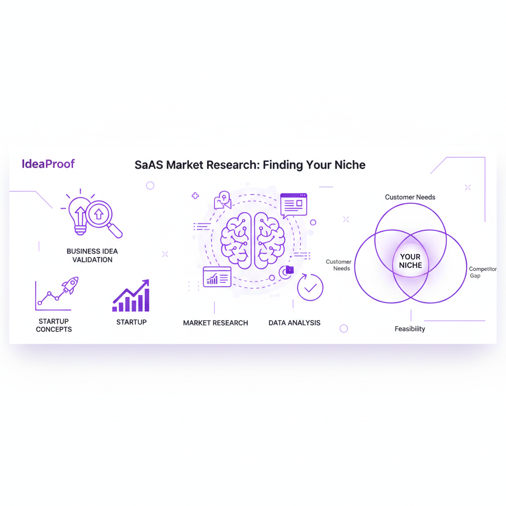 A dashboard showing key market research insights and a go-to-market plan